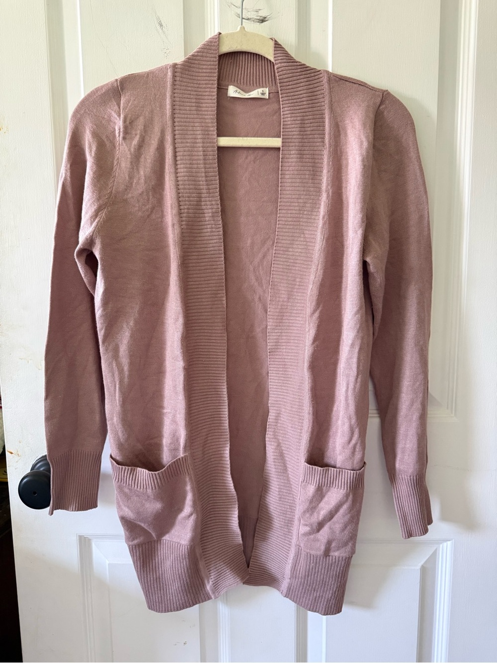 Dusty Rose Open-Front Women's Cardigan